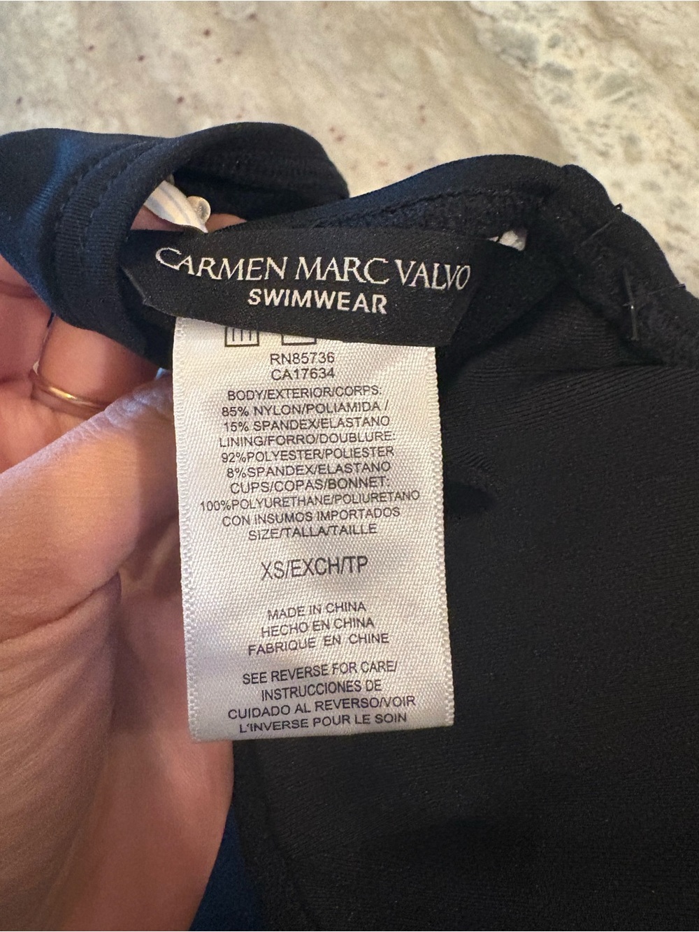 Carmen Marc Valvo Black Two-Piece Bikini Set - Picture 4 of 8